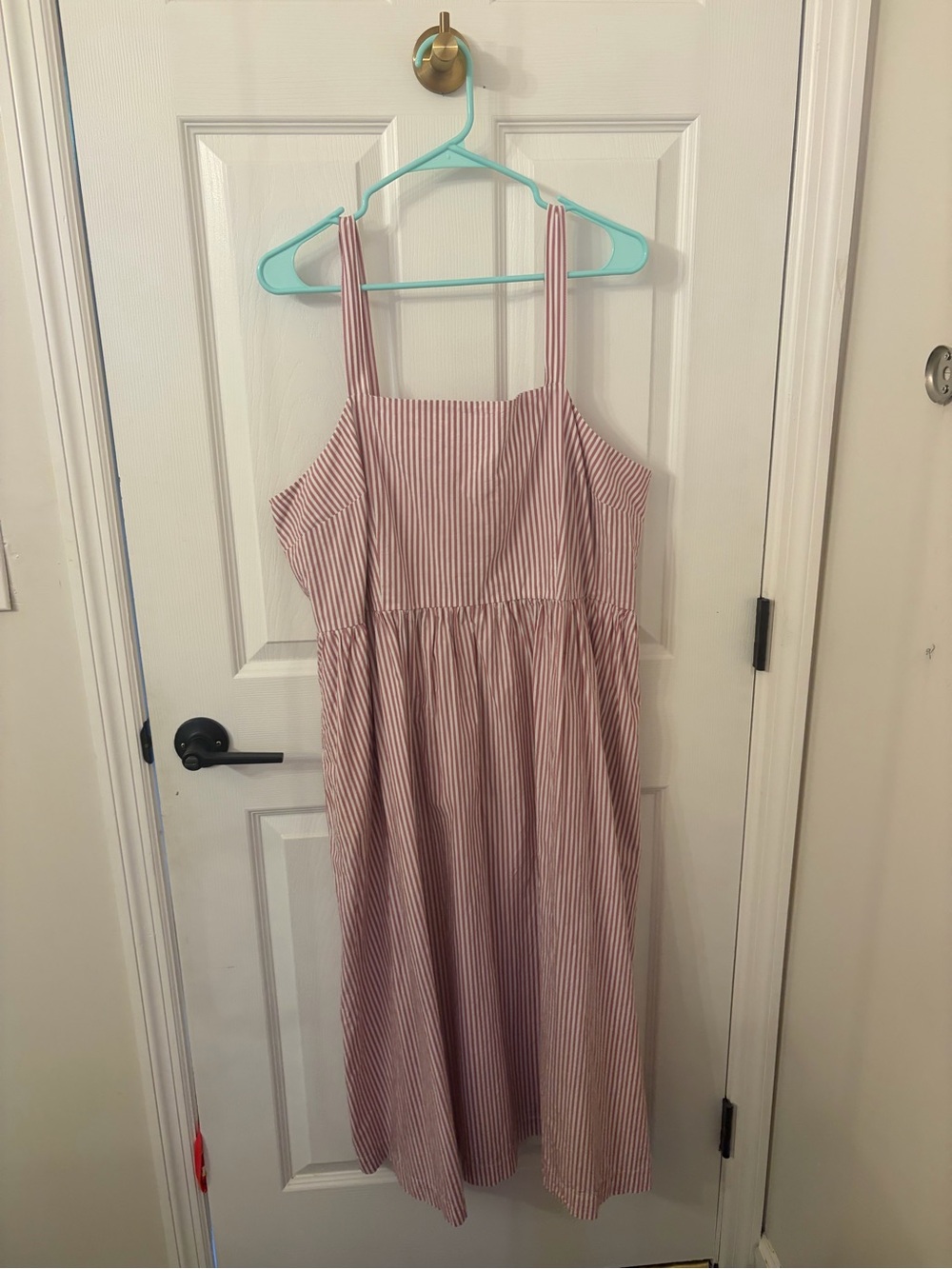 a new day Pink and White Striped Sundress